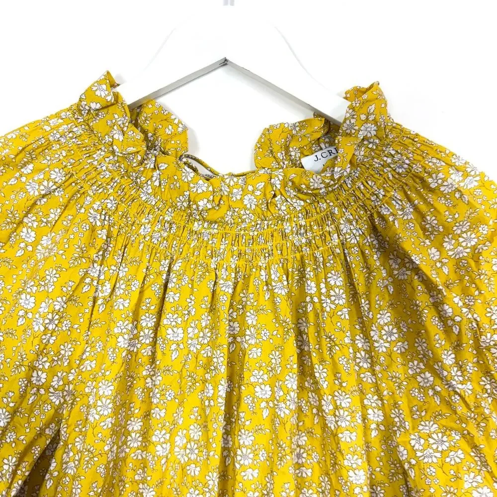 J. Crew x Liberty Ruffleneck Puff-Sleeve Dress